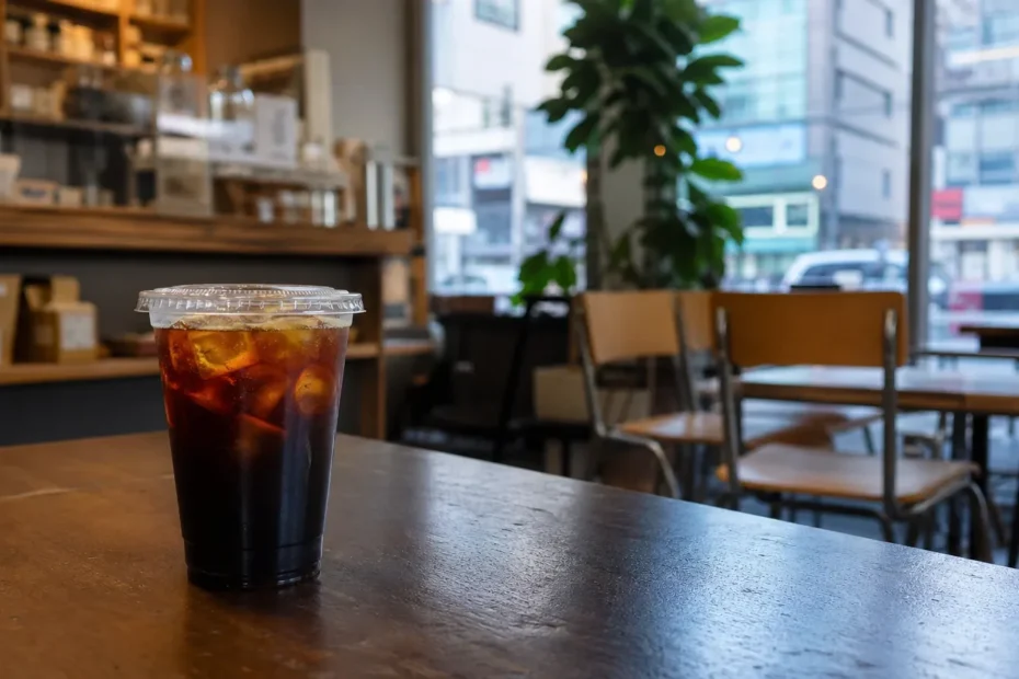 강남 지역 cafe 방문 전 확인사항을 소개하는 사실적인 참고 이미지