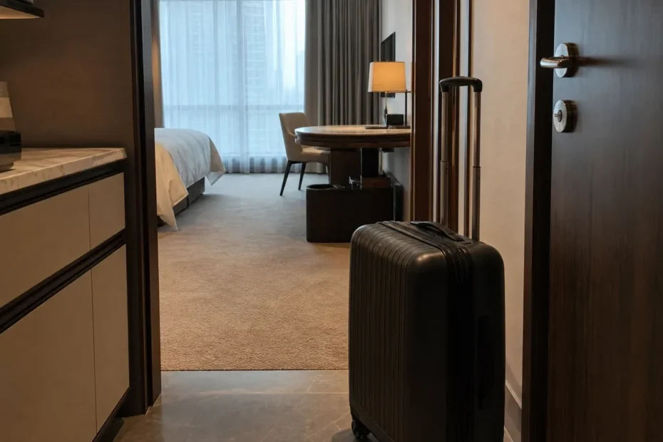 강남 지역 lodging 방문 전 확인사항을 소개하는 사실적인 참고 이미지