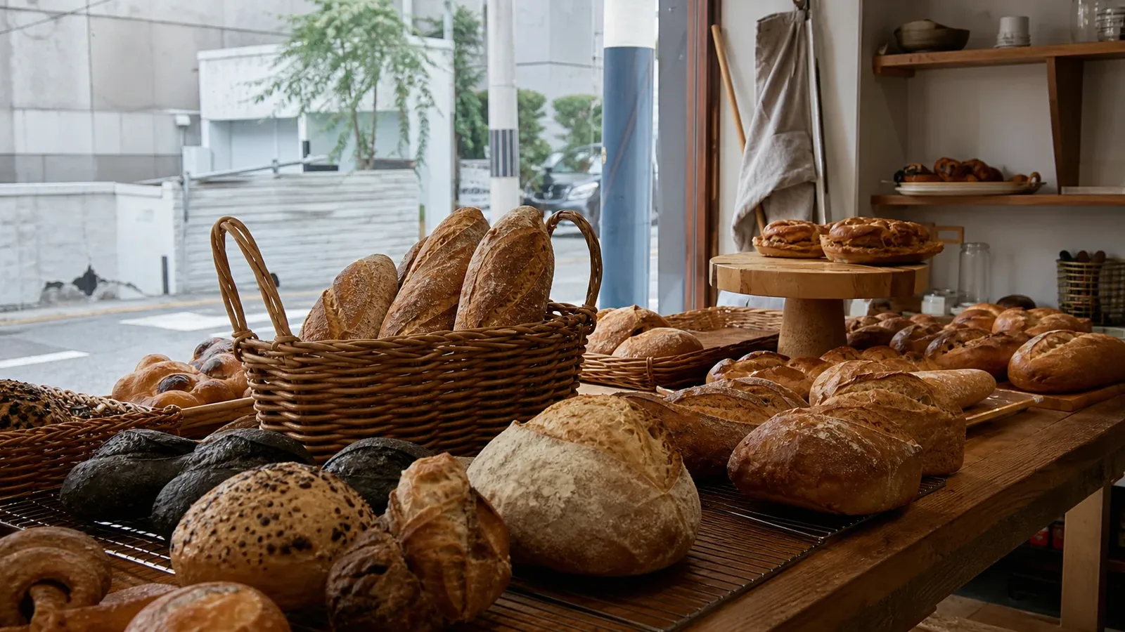 강남 지역 bakery 방문 전 확인사항을 소개하는 사실적인 참고 이미지