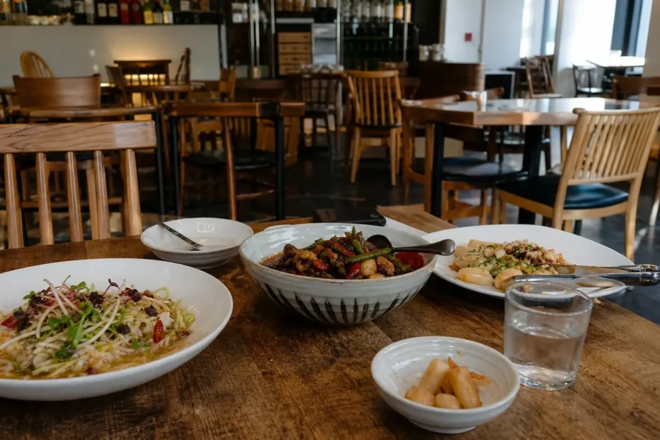 강남 지역 restaurant 방문 전 확인사항을 소개하는 사실적인 참고 이미지