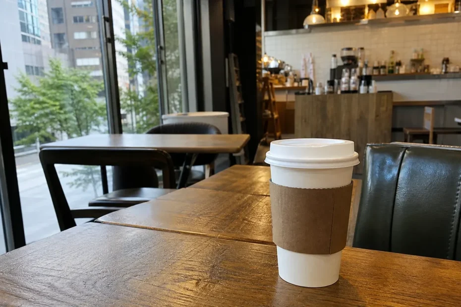 강남 지역 cafe 방문 전 확인사항을 소개하는 사실적인 참고 이미지
