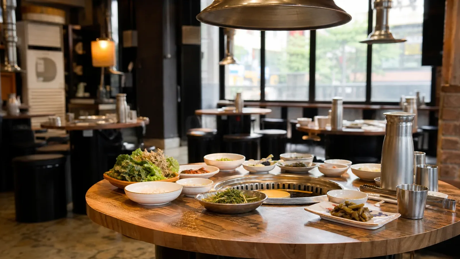 강남 지역 restaurant 방문 전 확인사항을 소개하는 사실적인 참고 이미지