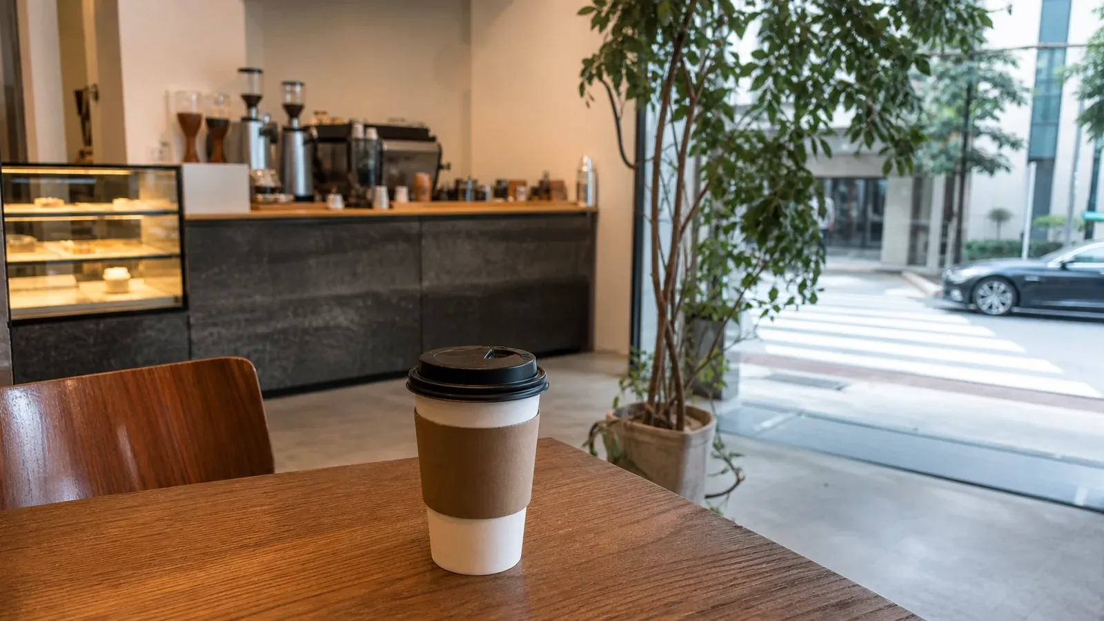 강남 지역 cafe 방문 전 확인사항을 소개하는 사실적인 참고 이미지
