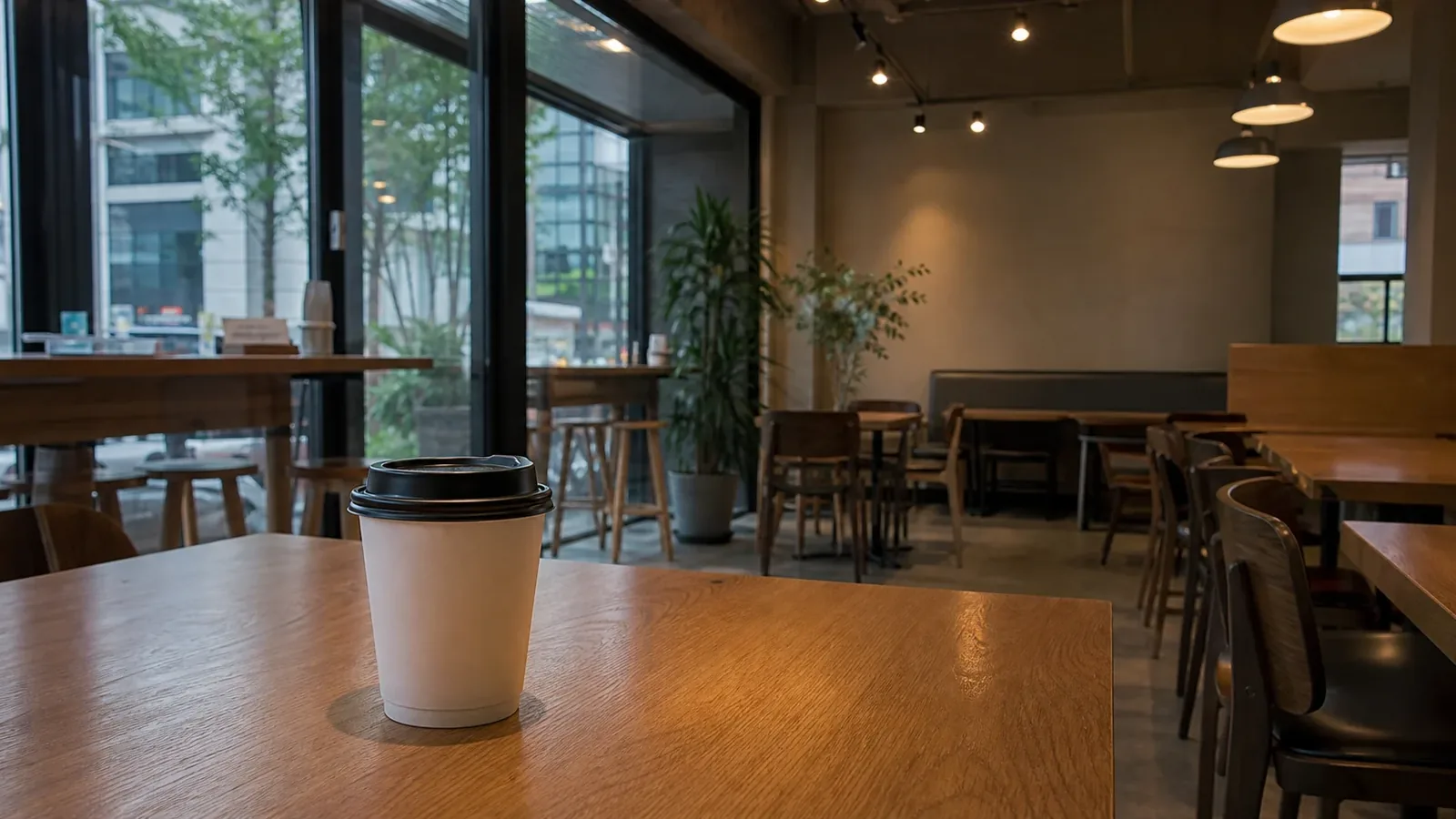 강남 지역 cafe 방문 전 확인사항을 소개하는 사실적인 참고 이미지
